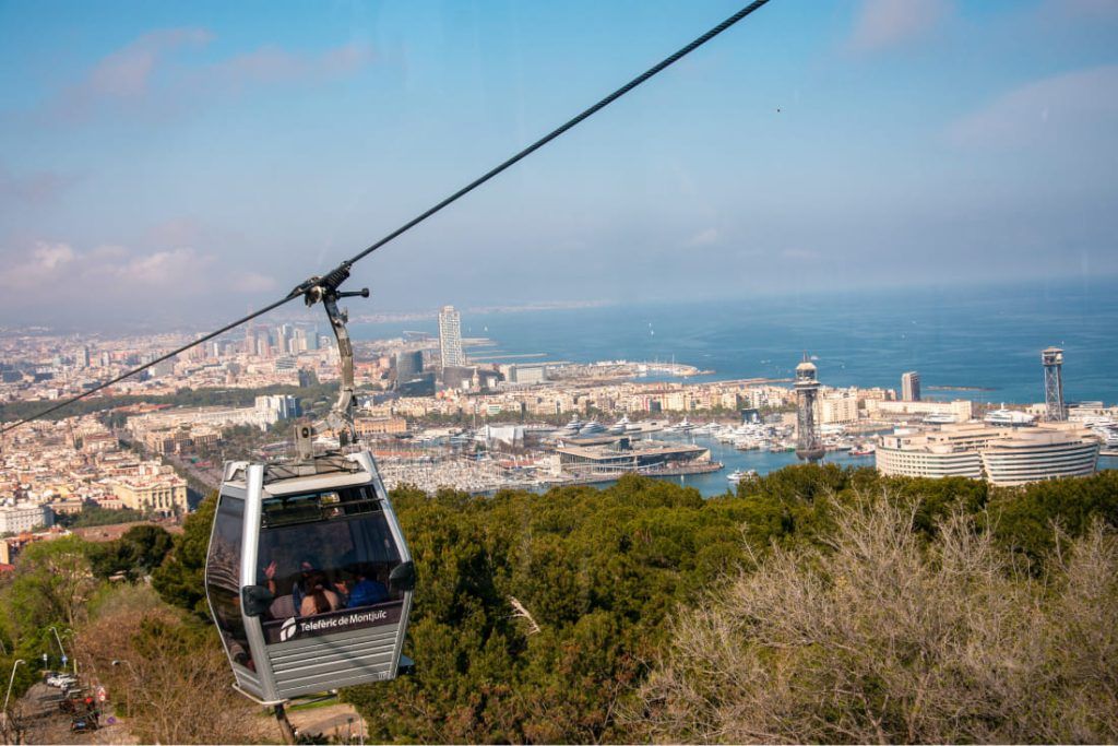 views of barcelona from montjuic cable car